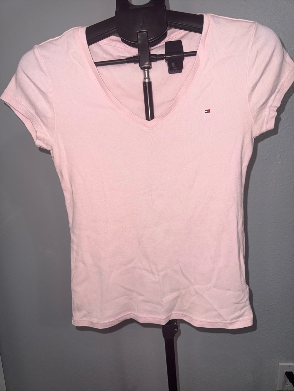 Tommy Hilfiger Light Pink V-Neck Short Sleeve Tee